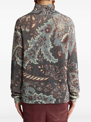 ETRO Multicolored Wool Turtleneck Sweater