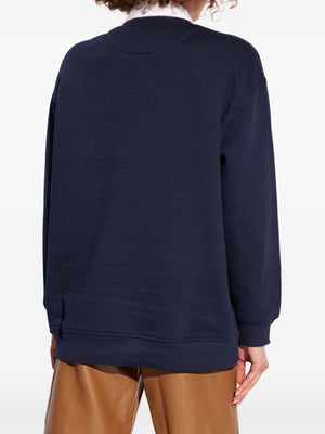 ETRO Navy Blue Printed Fleece Sweater for Women