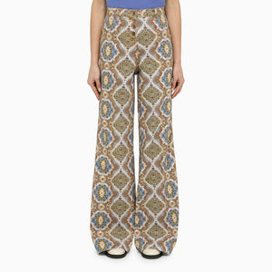 ETRO Multicolored Wide-Leg Cotton Trousers for Women - SS24