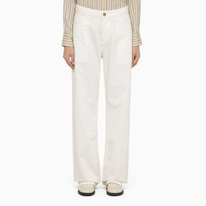 ETRO White Cotton Denim Baggy Jeans for Women