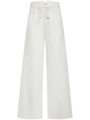 ETRO White Embroidered Cotton Pants - SS24 Women's Fashion
