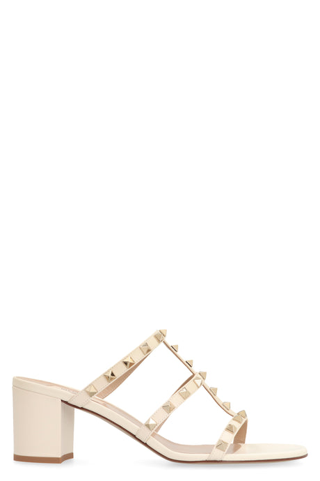 VALENTINO Rockstud Leather Slide Sandals for Women