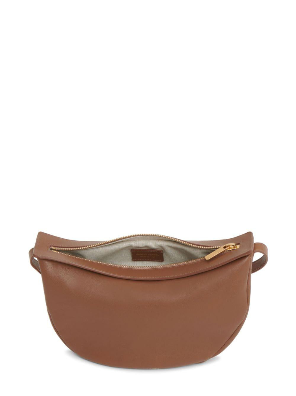 MANSUR GAVRIEL Tan Crossbody Bag for Women - Italian Leather with Canvas Lining