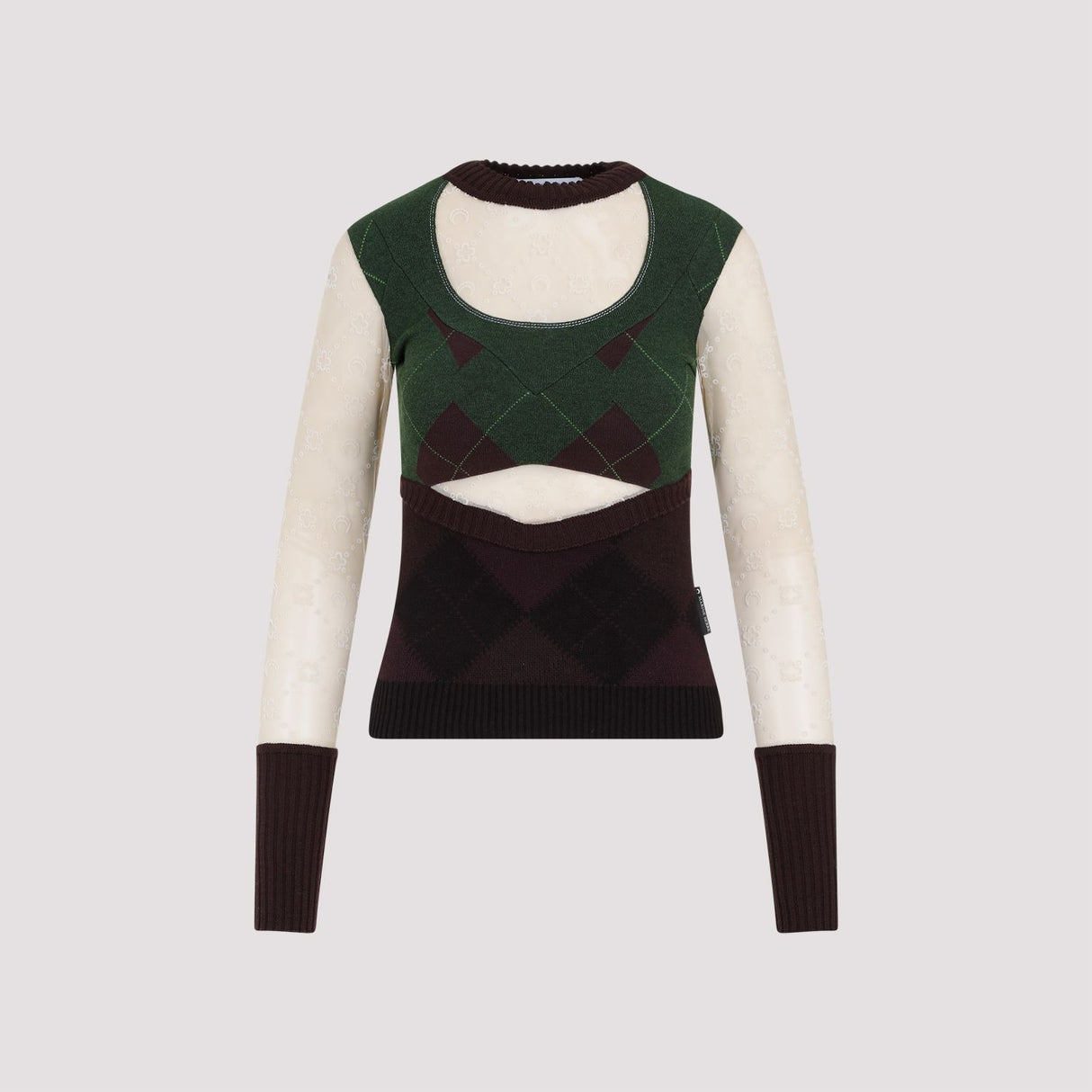 MARINE SERRE Multicolour Lozenge Knit Crewneck Pullover for Women - FW23