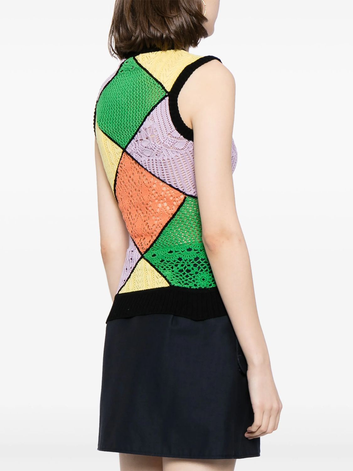 Multicolor Paneled Top for Women by Marine Serre - SS24 Collection