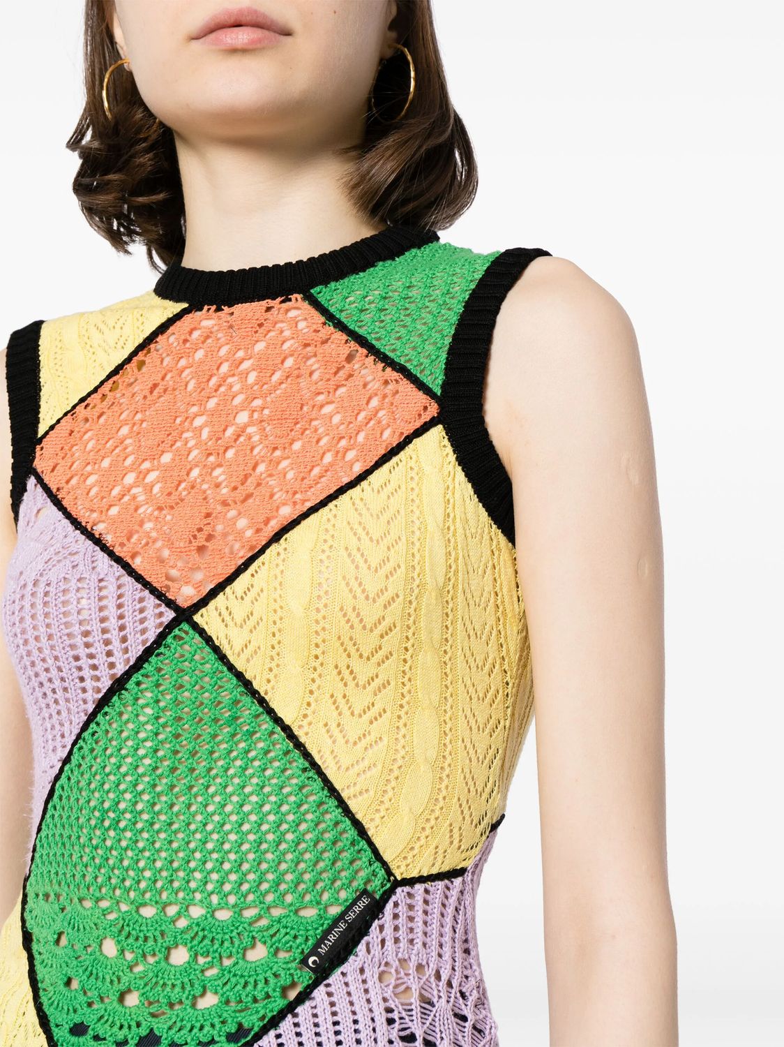Multicolor Paneled Top for Women by Marine Serre - SS24 Collection