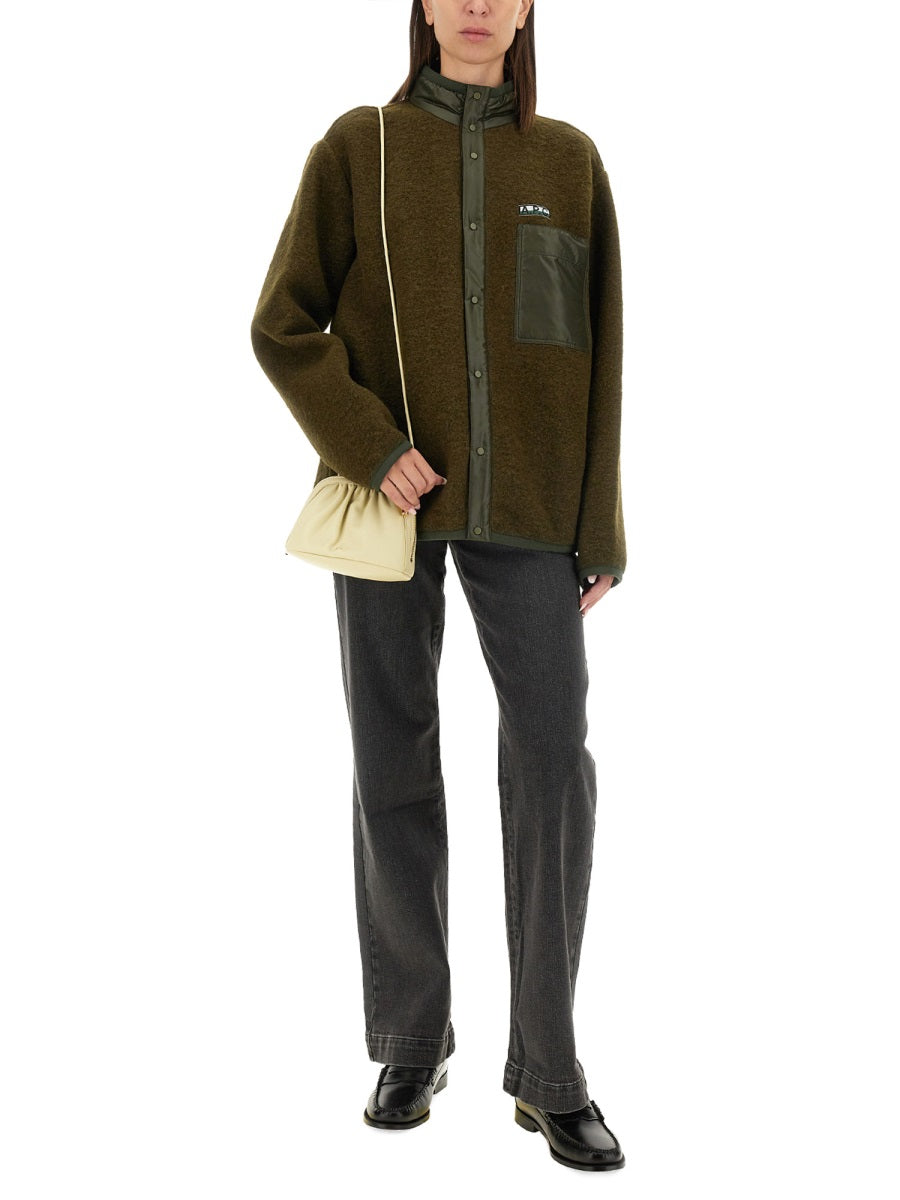 A.P.C. Refined Wool Blend Fleece Jacket with Nylon Accents for Men