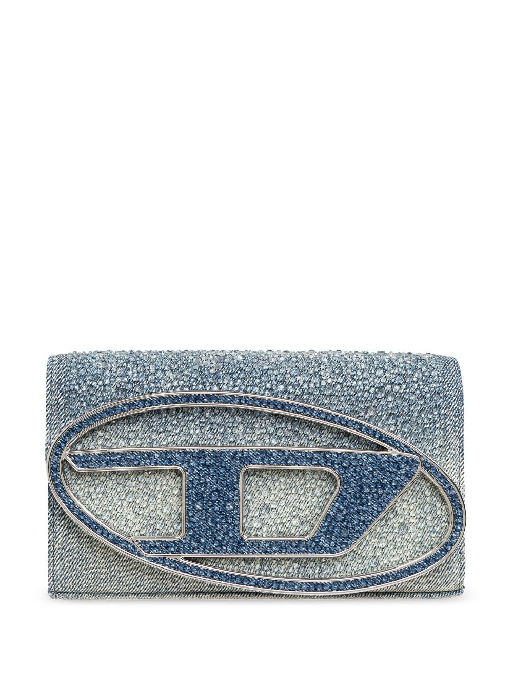 DIESEL Embellished Denim Shoulder Handbag