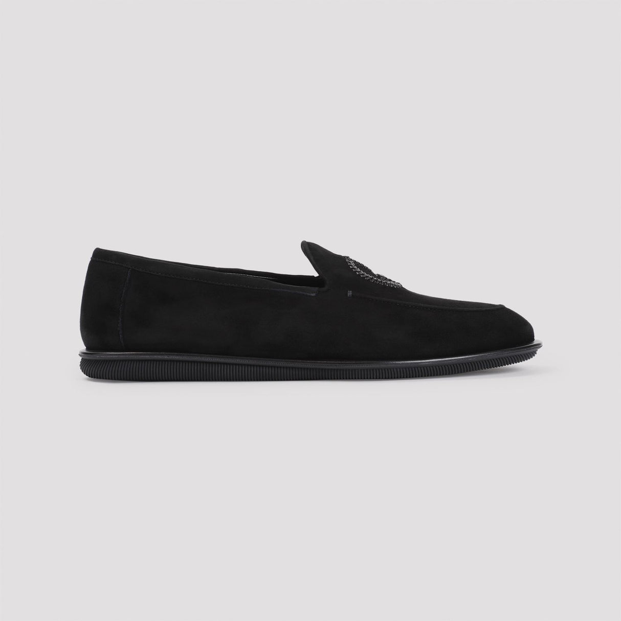 GIORGIO ARMANI Elegant Slip-On Moccasins in Black Leather