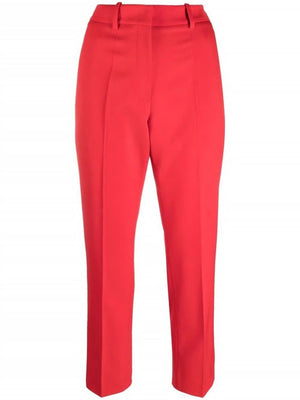 VALENTINO Lipstick Red Wool Blend Trousers for Women - SS22