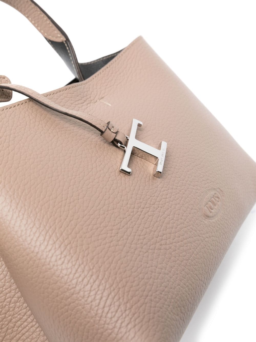 TOD'S Timeless Mini Taupe Leather Tote