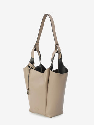 TOD'S Elegant Mini Bucket Bag in Grained Leather (12.6x11.8x4.7 inches)