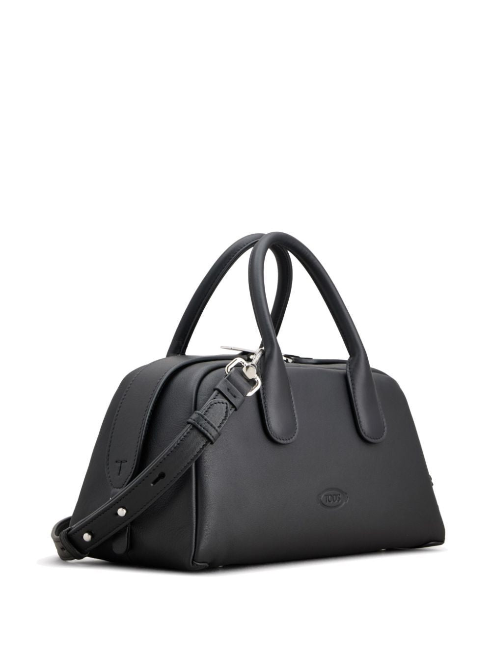 TOD'S Elegant Mini Dock Case in Black Calf Leather