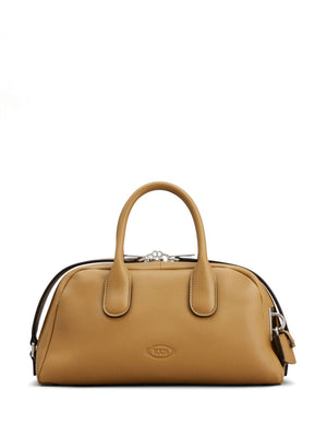 TOD'S Elegant Mini Leather Zip Handbag with Detachable Strap