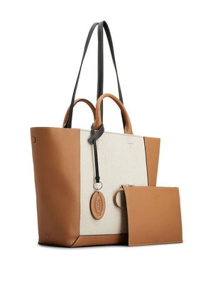 TOD'S Luxury Brown Panelled Leather Tote Handbag for Women