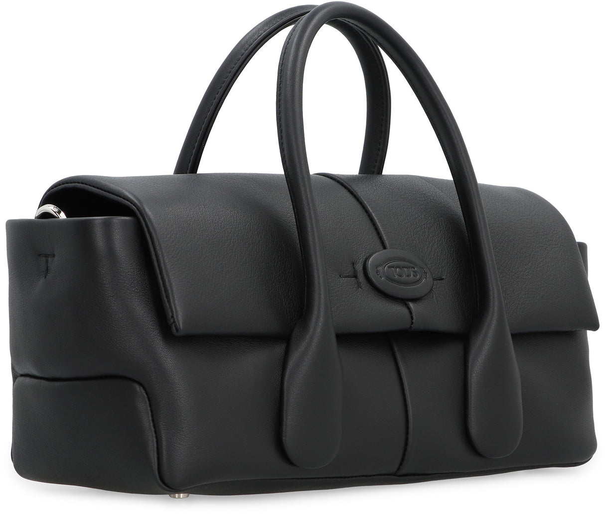 TOD'S Black Leather Handbag for Women | Zippered Closure | Adjustable Shoulder Strap