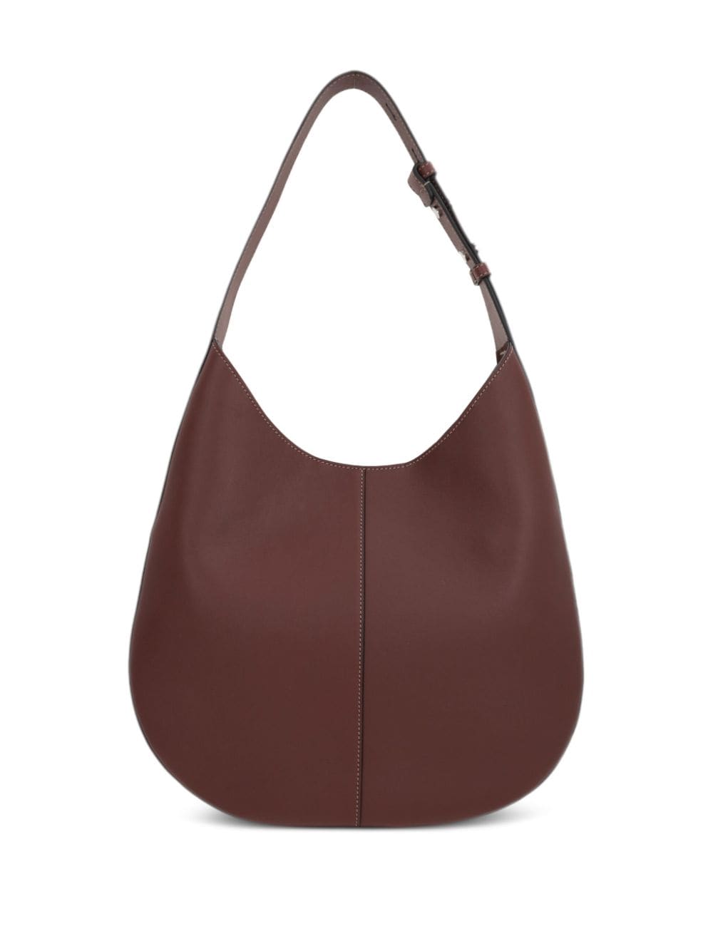 TOD'S Elegant Mahogany Leather Mini Hobo Handbag