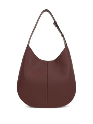 TOD'S Elegant Mahogany Leather Mini Hobo Handbag