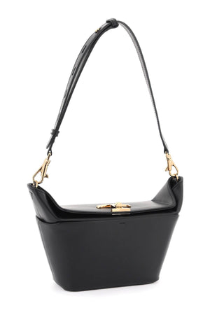 TOD'S Grey Leather Shoulder Bag with Gold Closure for Women