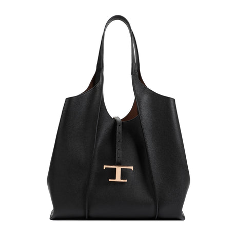 TOD'S Timeless Black Grained Leather Tote Bag for Women