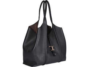 TOD'S Trendy Tote for the Modern Woman - Brown Calf Leather Shoulder Bag