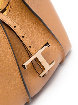 TOD'S Timeless Mini Leather Tote in Luggage Brown