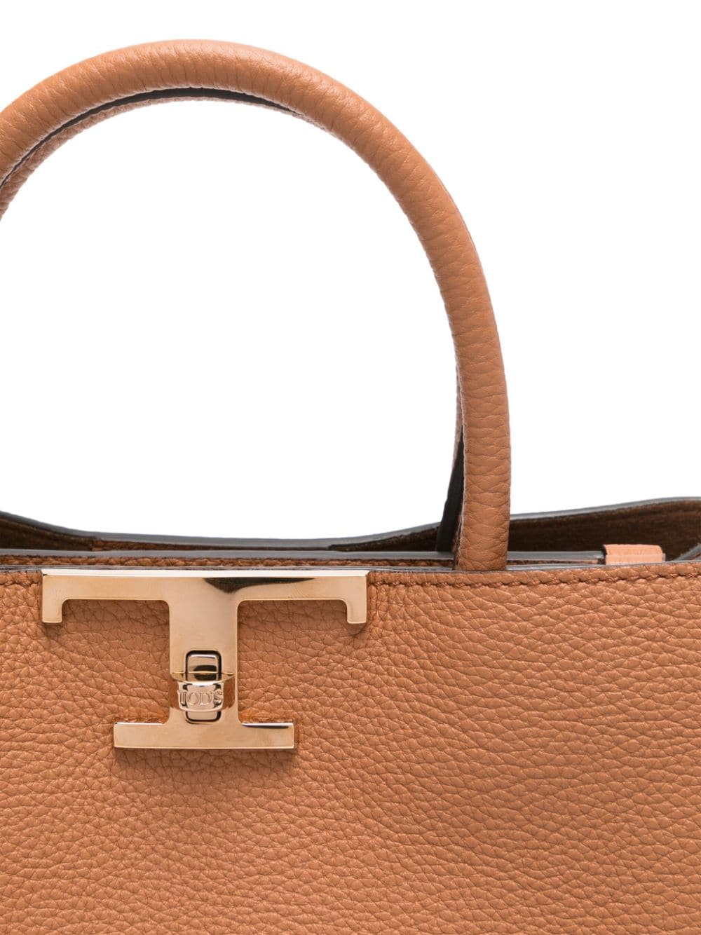 TOD'S Timeless Mini Shopper Handbag in Brown - W:11" H:7.7" D:4.7"