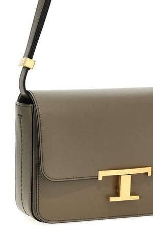 TOD'S Elegant Mini Tracollina Crossbody Bag in Dark Taupe