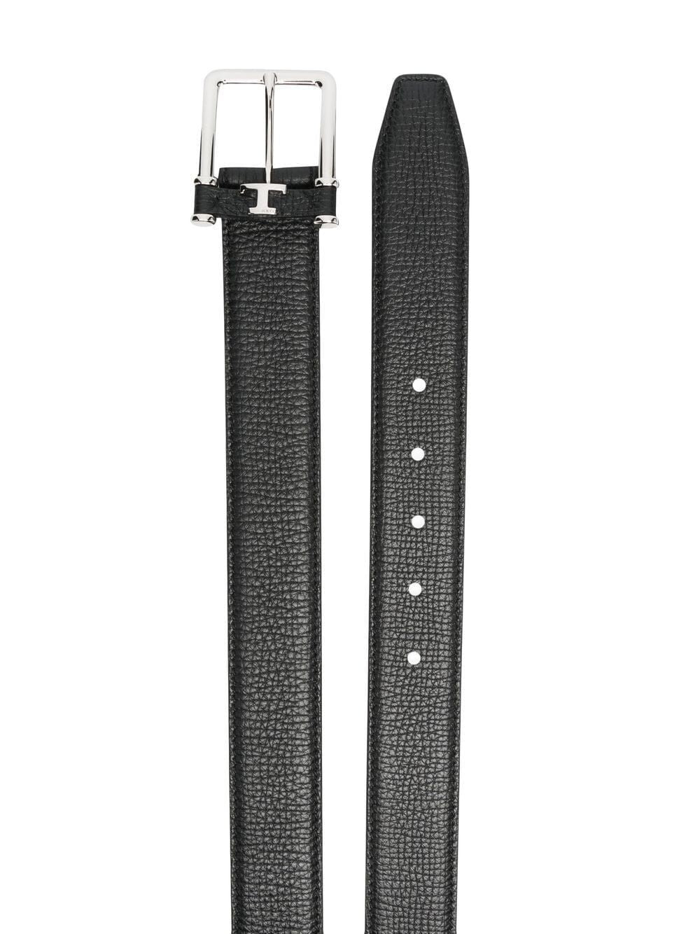 TOD'S Elegant Black Calf Leather Belt with Buckle