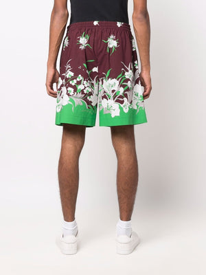 VALENTINO Stylish SS22 Men's Shorts - St. Tulipano Vinaccia/Shock Green/Avorio