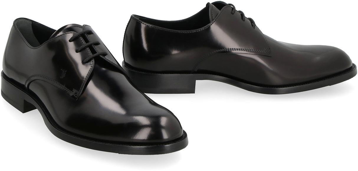 TOD'S Classic Black Leather Lace-Up Dress Shoes for Men