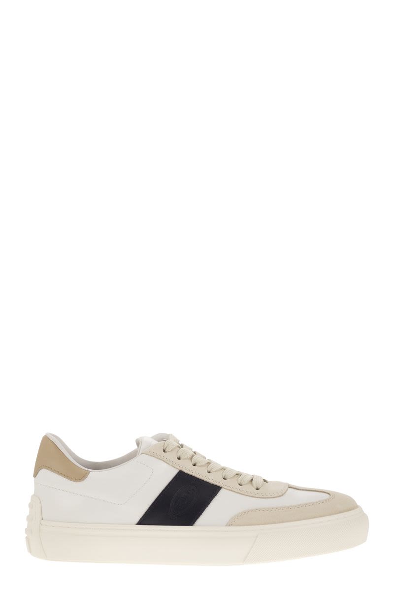 TOD'S Elegant Leather and Suede Sneakers with Embossed Details