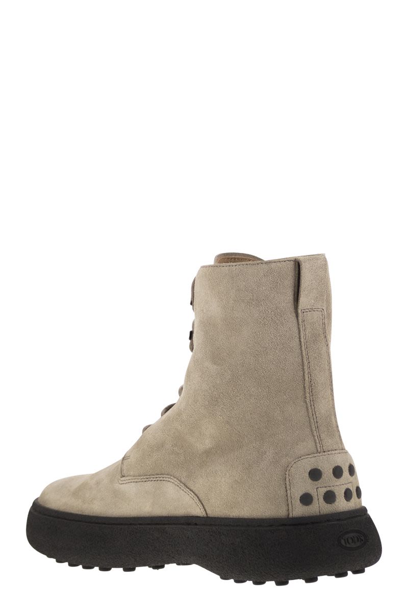 TOD'S Urban Elegance Suede Ankle Boots with Chunky Sole, 4.5 cm