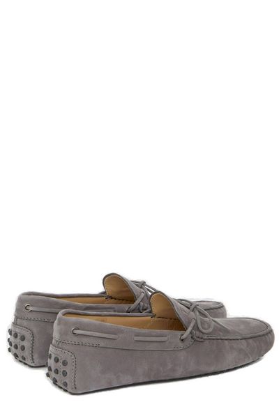 TOD'S Elegant Grey Suede Loafers for Men