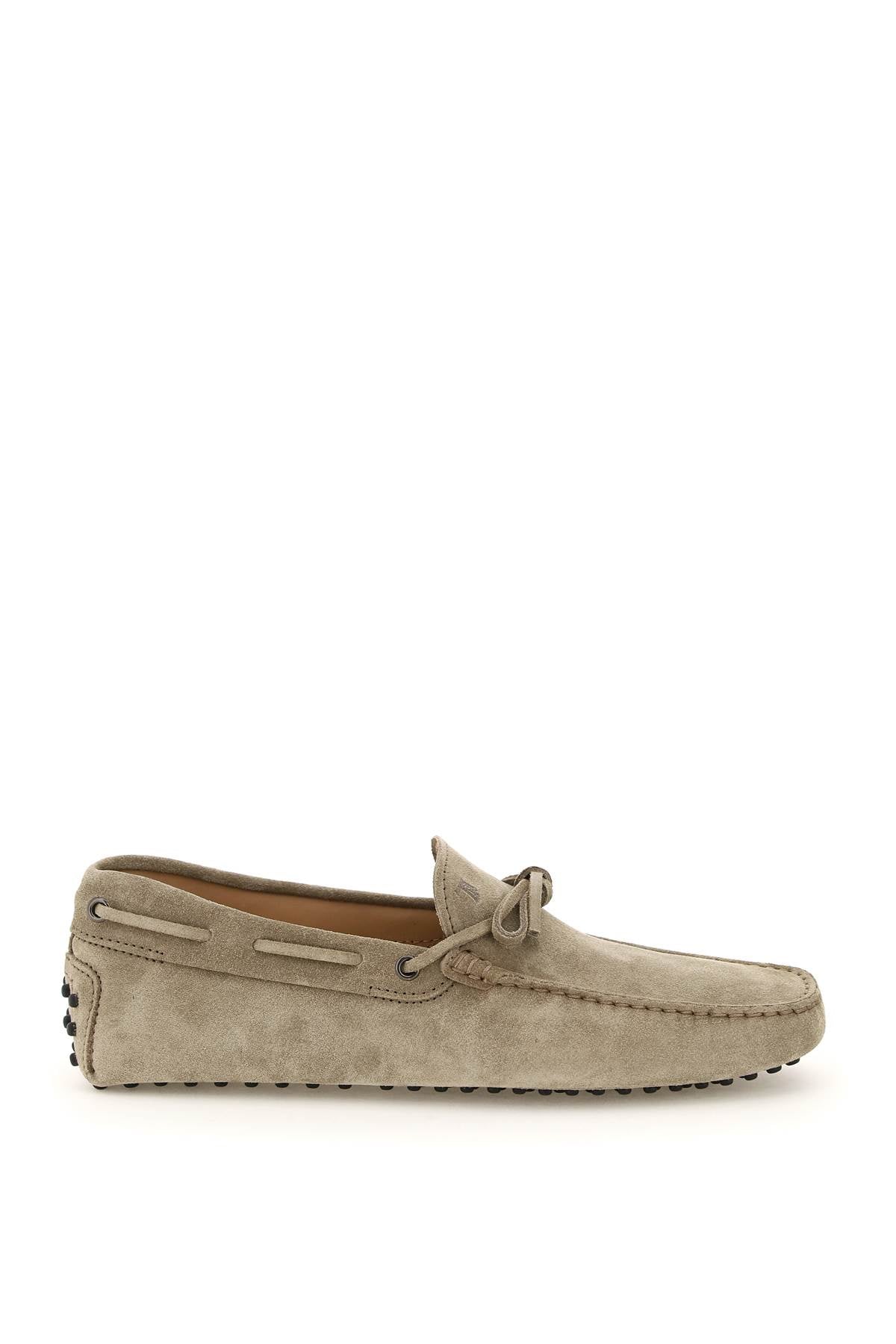 TOD'S Men's Grey Suede Rubber Loafers with Laces for FW23