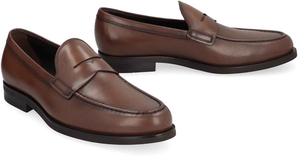 TOD'S Classic Leather Penny Loafers