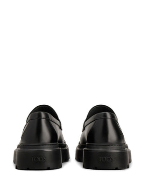 TOD'S Classic Black Leather Loafers