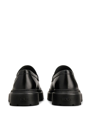 TOD'S Elegant Black Leather Loafers for Men