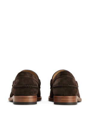 TODS Elegant Brown Suede Loafers with Decorative Tassels for Men