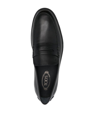 TOD'S Classic Black Leather Loafers