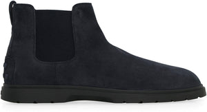 TOD'S Stylish Blue Suede Chelsea Boots for Men