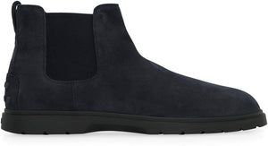 TOD'S Navy Suede Chelsea Boots for Men - FW23