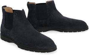 TOD'S Stylish Blue Suede Chelsea Boots for Men