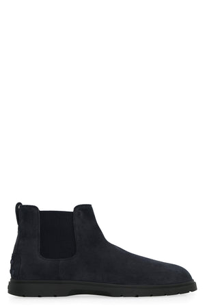 TOD'S Navy Suede Chelsea Boots for Men - FW23