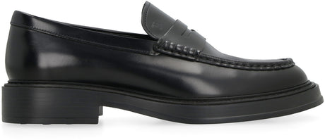 TOD'S LEATHER 50MM PENNY LOAFERS