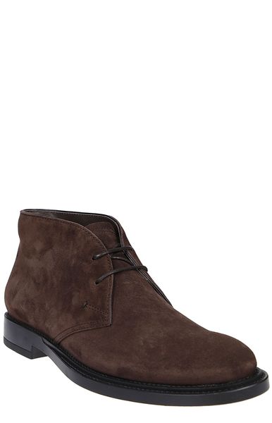 TOD'S Timeless Desert Ankle Boots for Men in Natural Brown Hue
