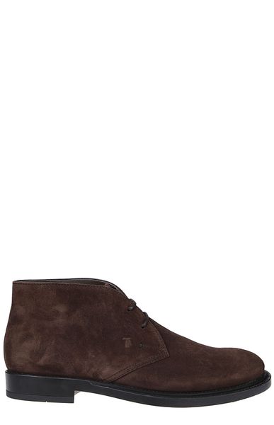 TOD'S Mini Leather Raffia Ankle Boots