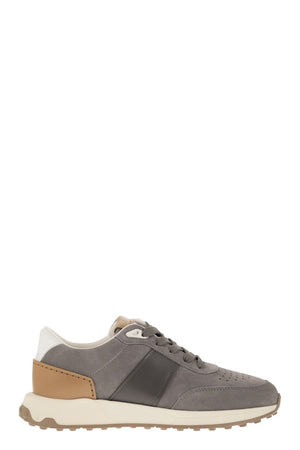 TOD'S Men's Grey Suede and Leather Sneakers - Italian-Made Urban Sportswear