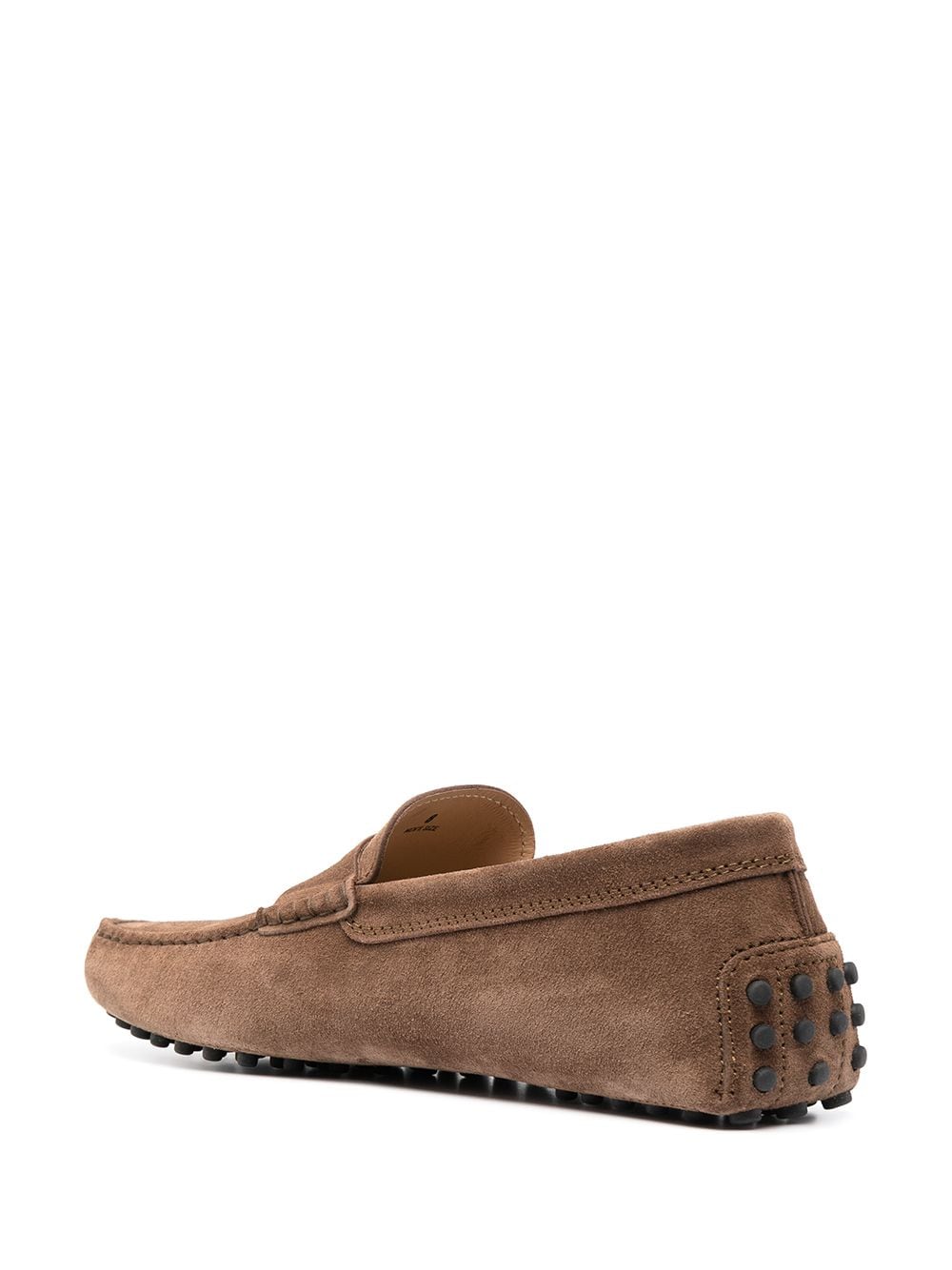 TOD'S Brown Suede Rubber Driving Loafers for Men