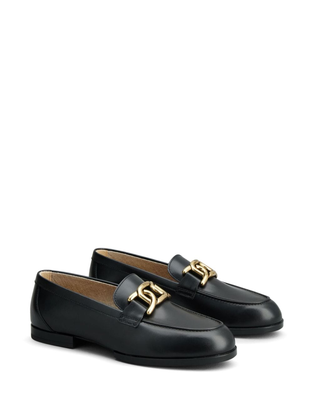 TOD'S Women's Mini Leather Loafers with Chain-Link Detailing